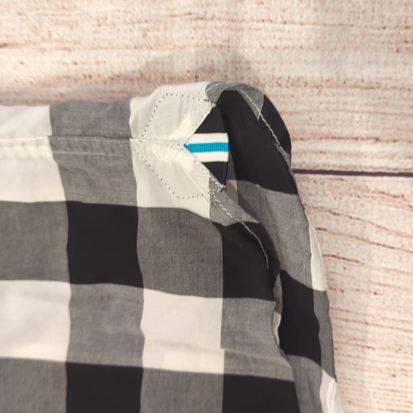 Fred Perry Black White Gingham Short sleeve button down shirt Slim fit xxl - Picture 2 of 12